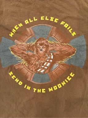Star Wars Brown Tee with Yellow Accent Graphic-XL- Wookiee- sci fi-cosplay